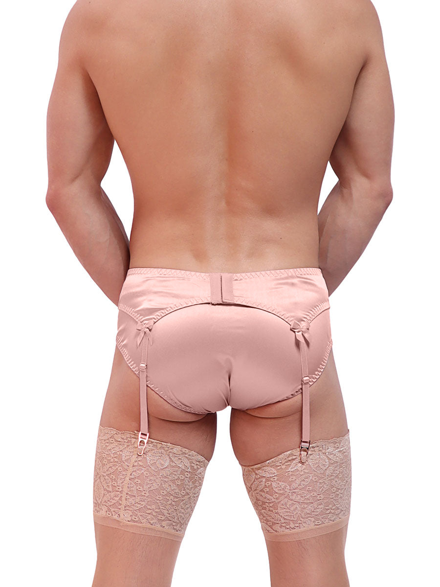 men's pink silk garter belt - XDress UK