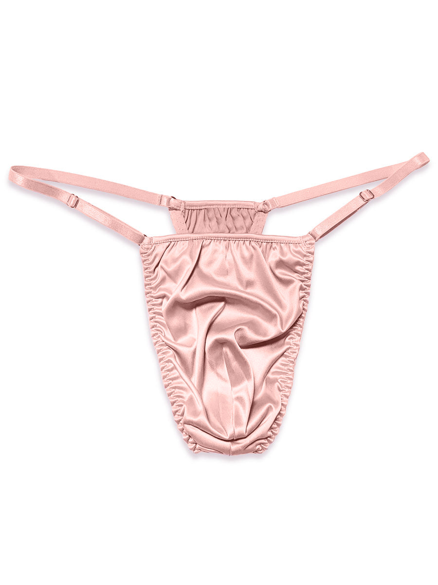 men's pink silk string thong - XDress UK