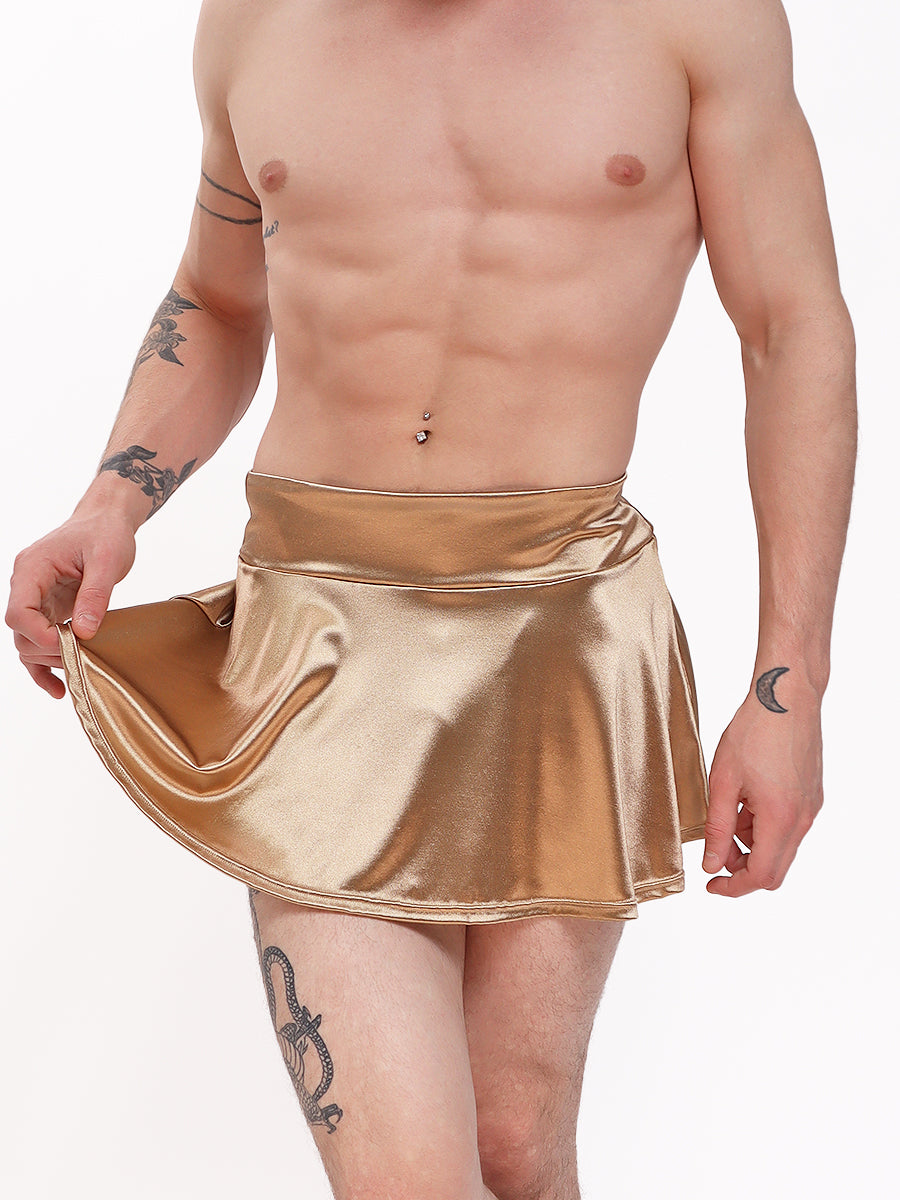 Mid length 2025 satin skirts mens