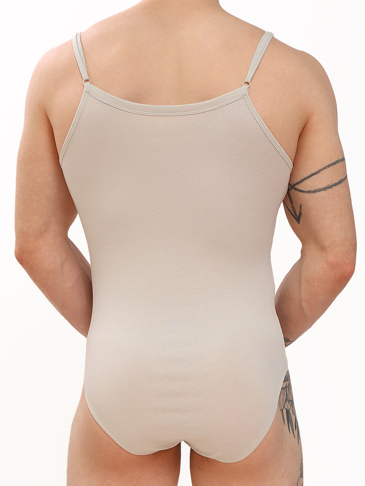 men's grey organic cotton full back bodysuit - XDress UK