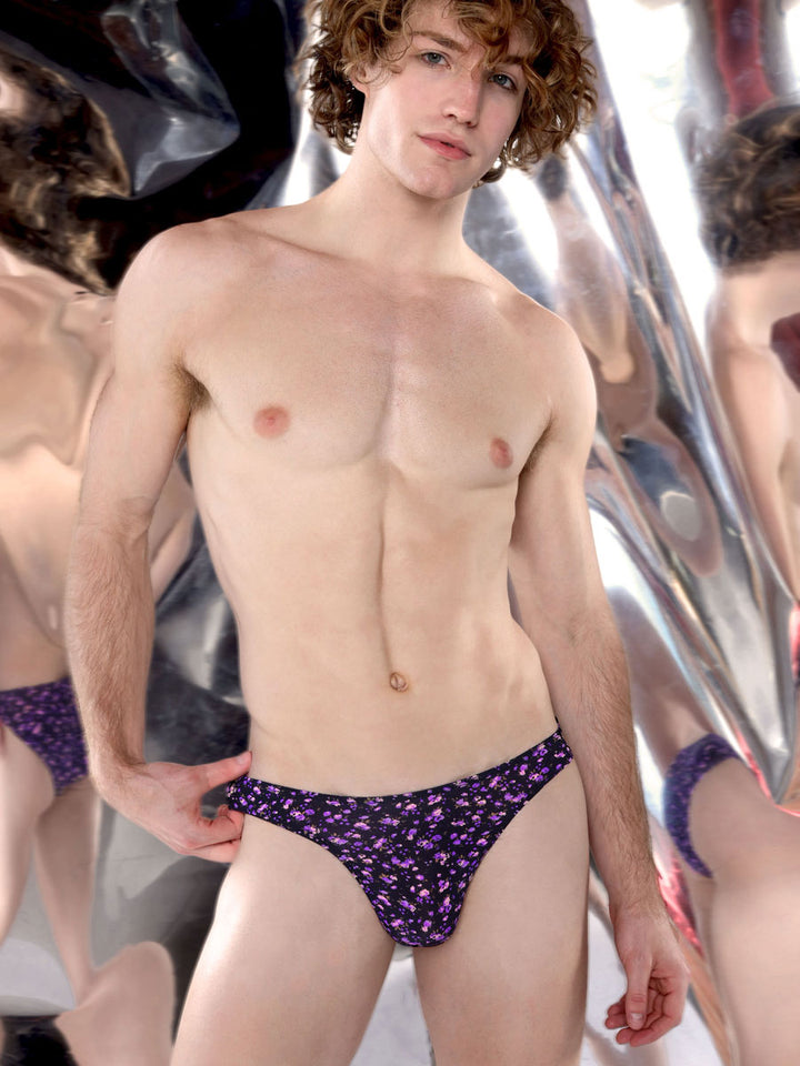 men's purple floral print panty - XDress