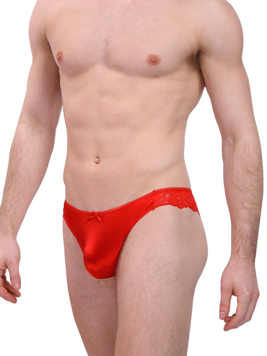 men's red satin and lace - XDress UK