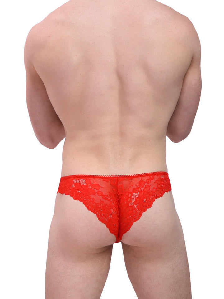 men's red satin and lace - XDress UK