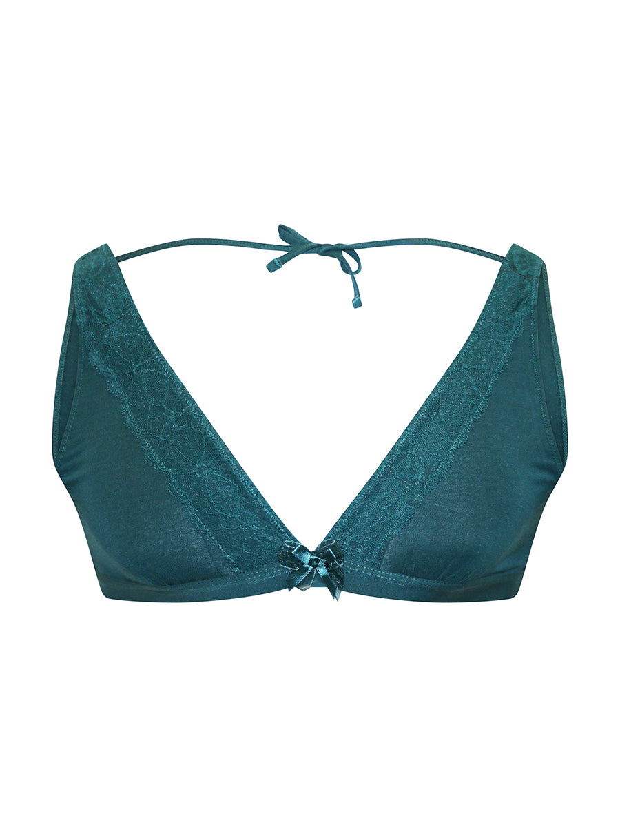 A green bra for men on a white background