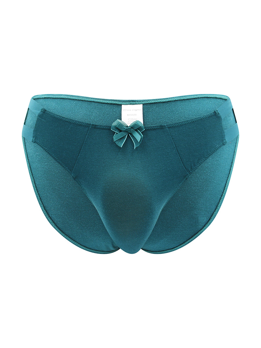 Front view of teal XDress panties for men