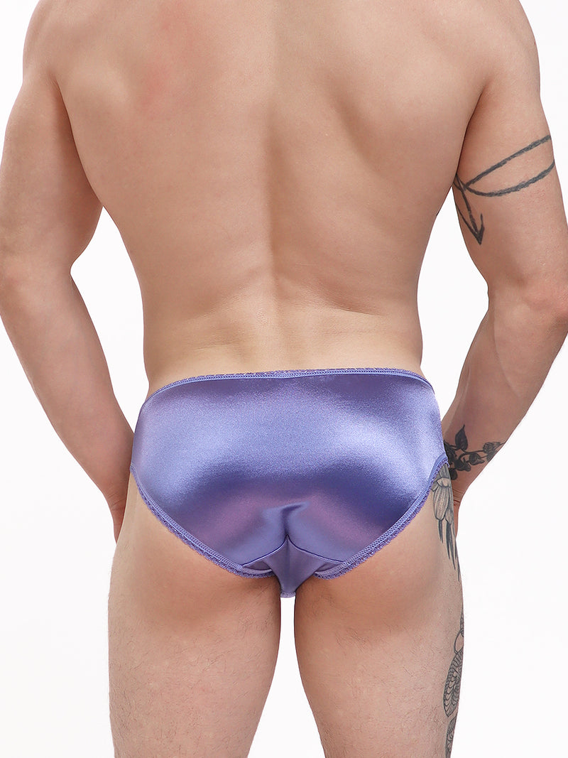 men's purple satin & lace bikini panty - XDress UK