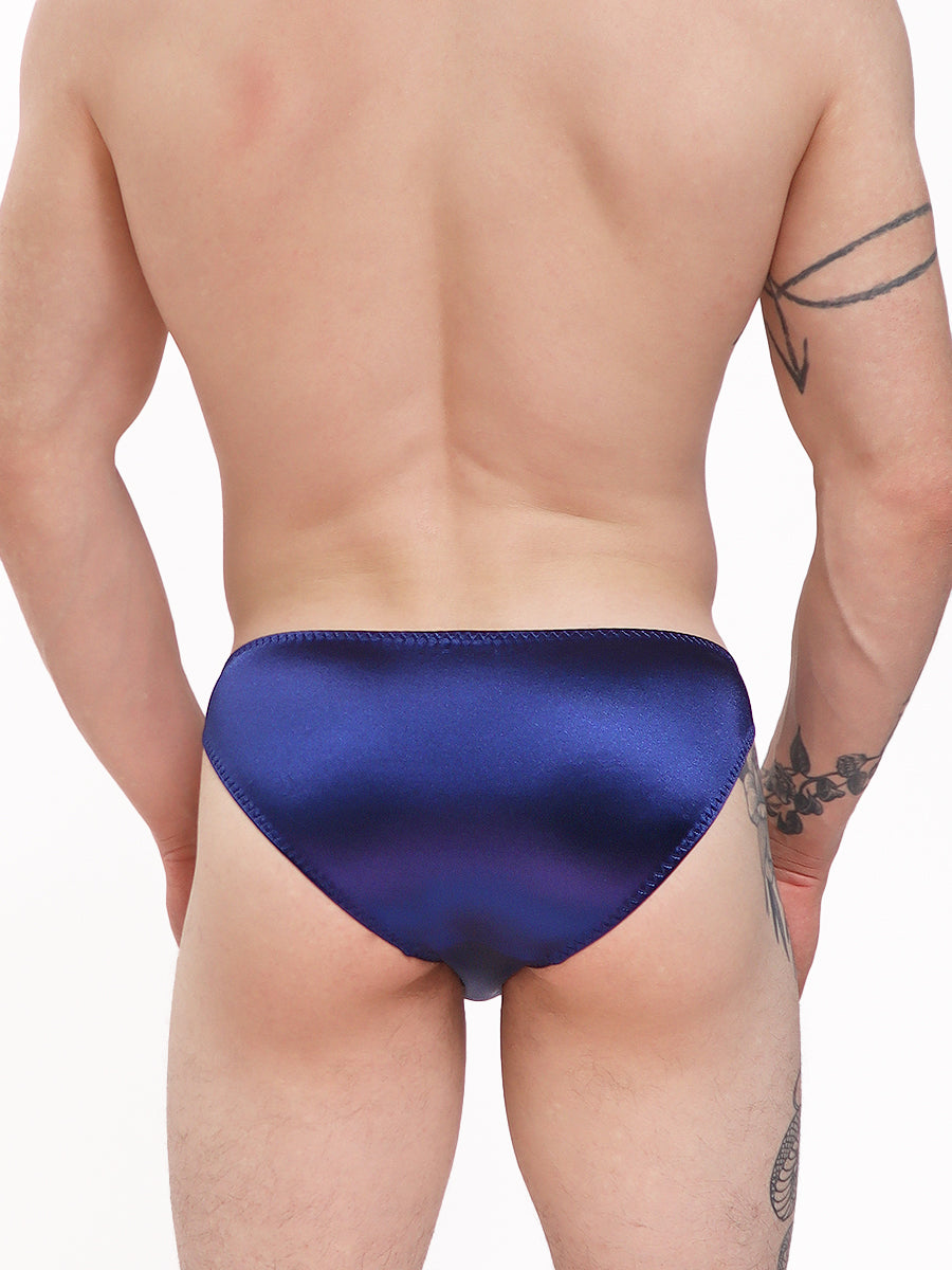 men's navy blue satin micro bikini - XDress UK