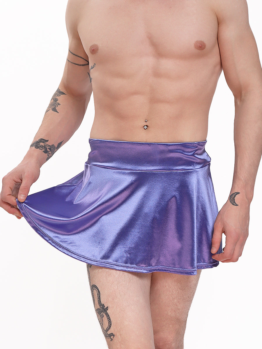 men's purple satin skirt - XDress UK