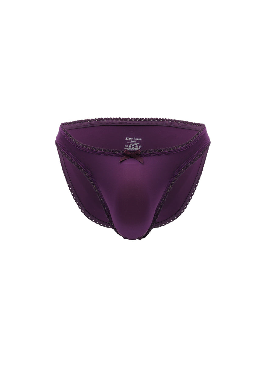 Purple men's panty on a white background