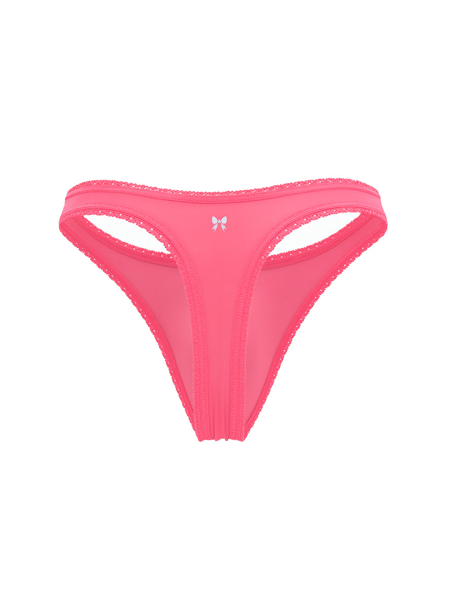 Pink mens' thong on a white background