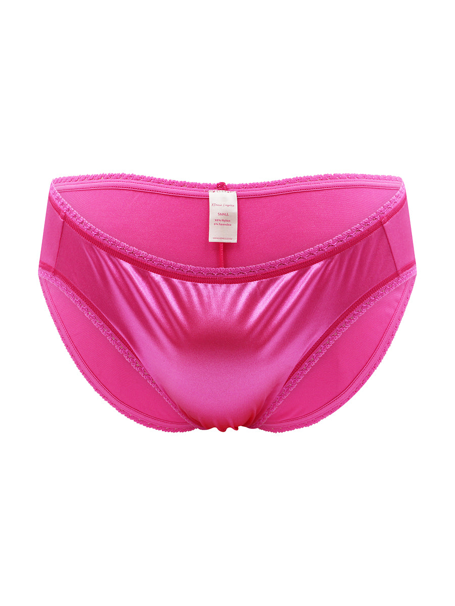Front view of a bright pink men's panty on a white background.