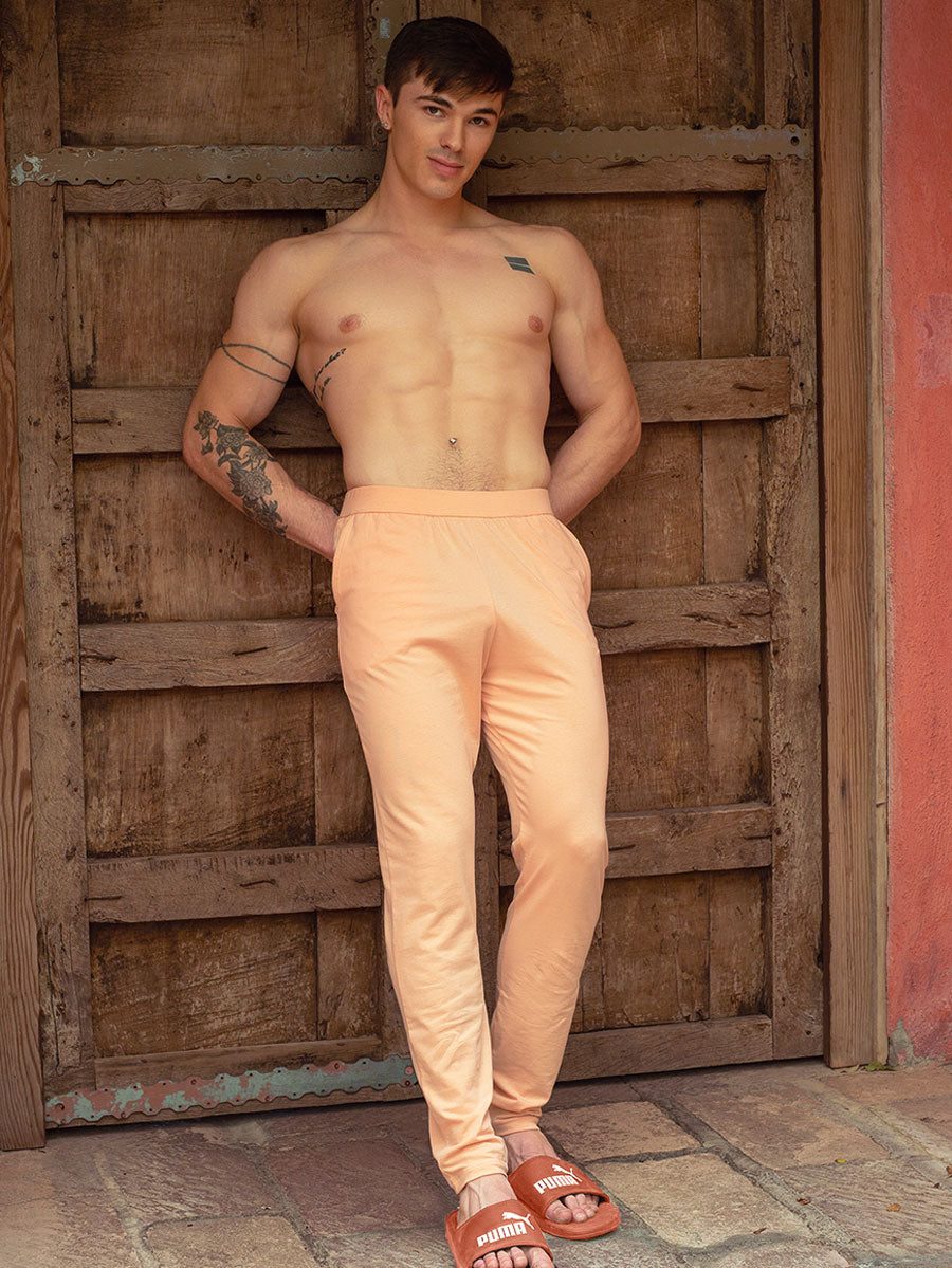 men's peach cotton lounge pants - XDress UK