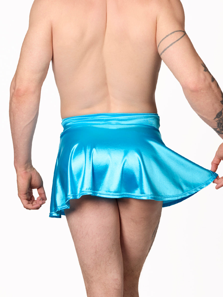 men's blue satin mini skirt - XDress UK