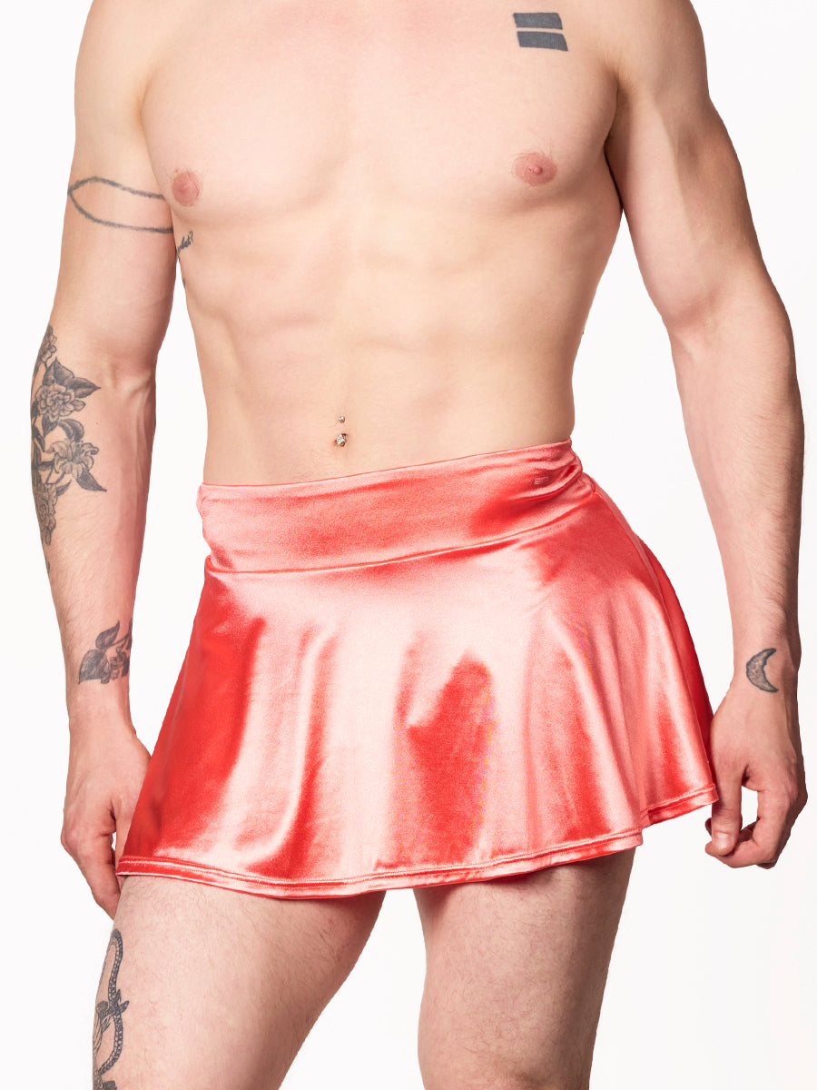 men's peach satin mini skirt - XDress UK