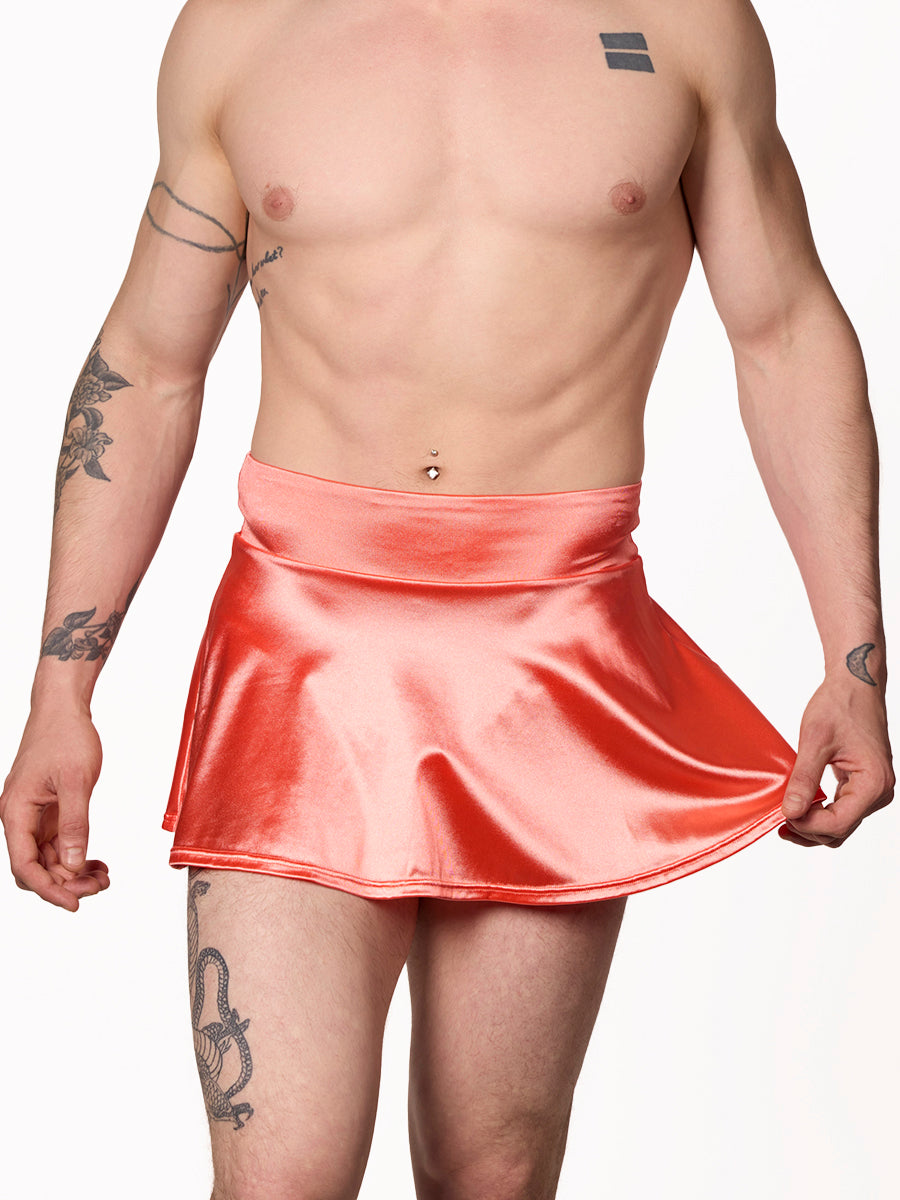 men's peach satin mini skirt - XDress UK