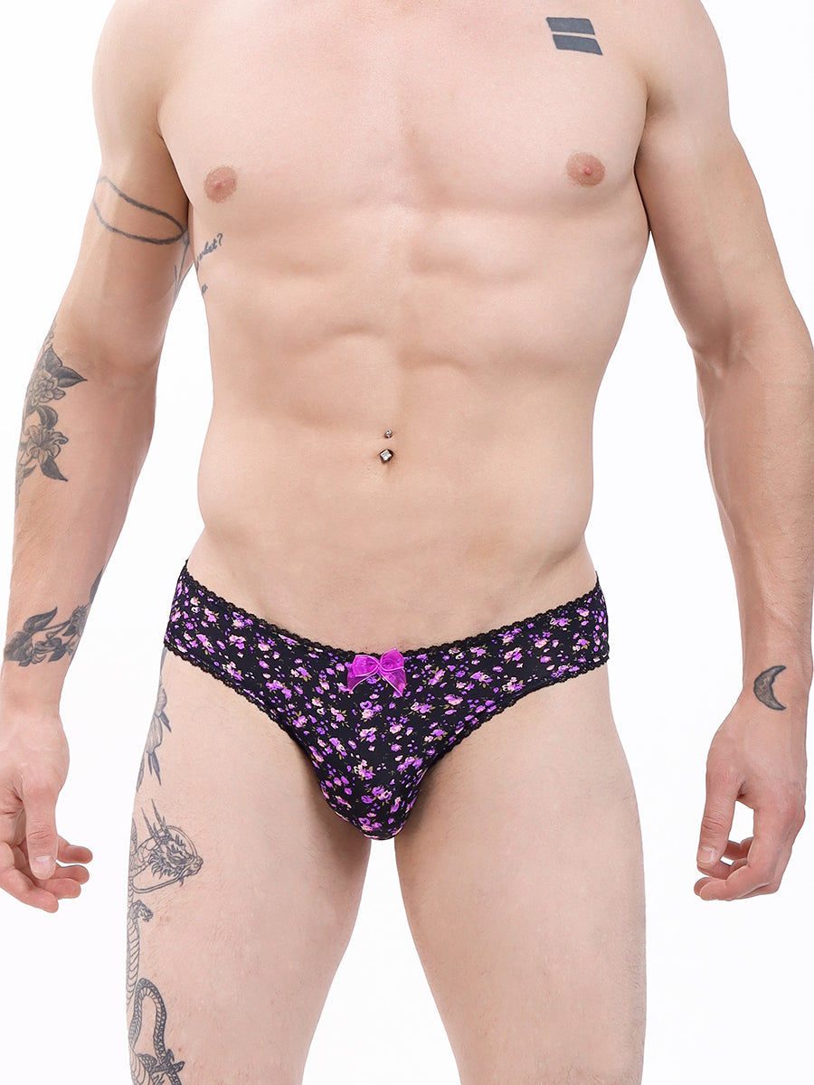 Men's purple floral print panty – XDress UK