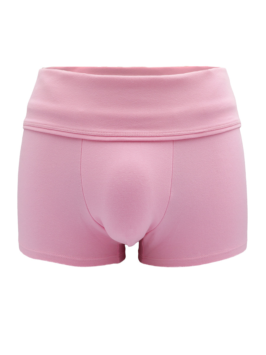 Pink athletic shorts for men on a plain white background