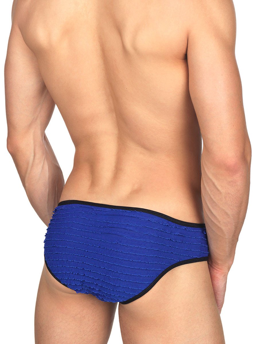 Men's blue ruffled brief panties