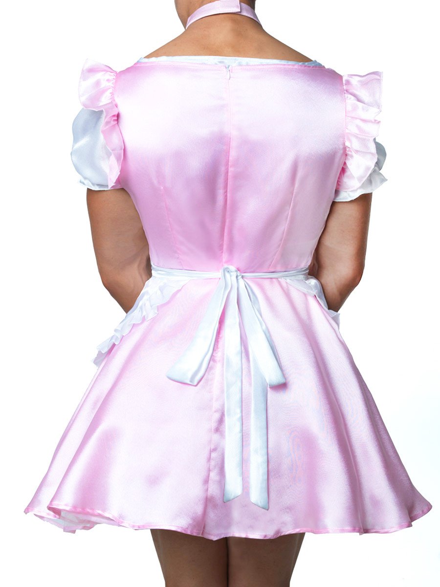 Men's pink french maid fantasy fetish dress