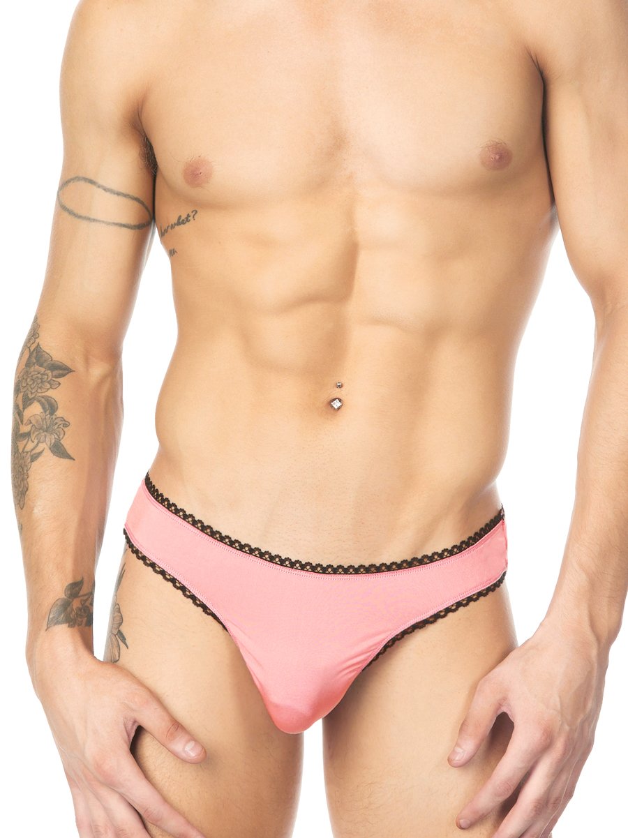 men's pink bikini pouch thong