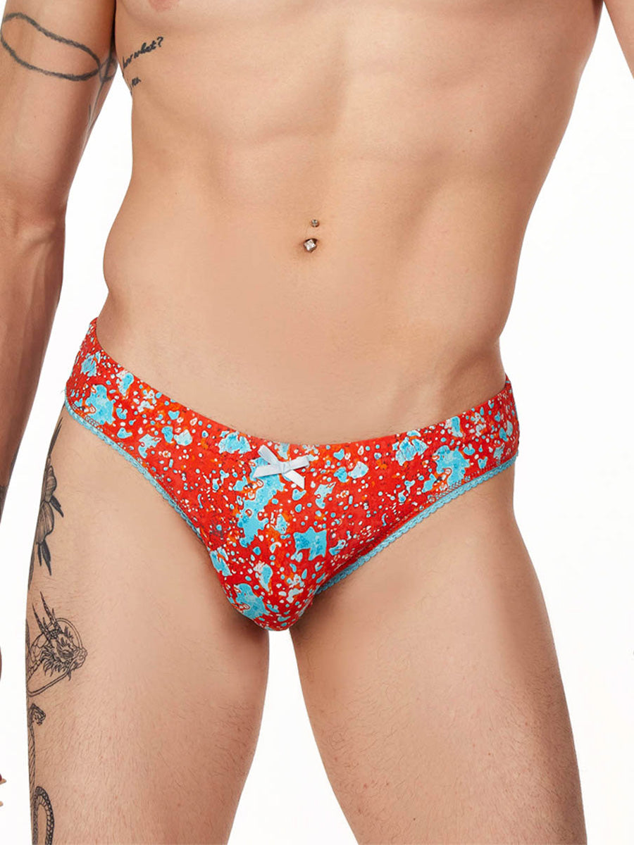 men's red print panties - XDress UK