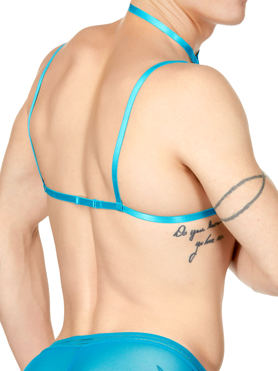 men's blue strappy bra