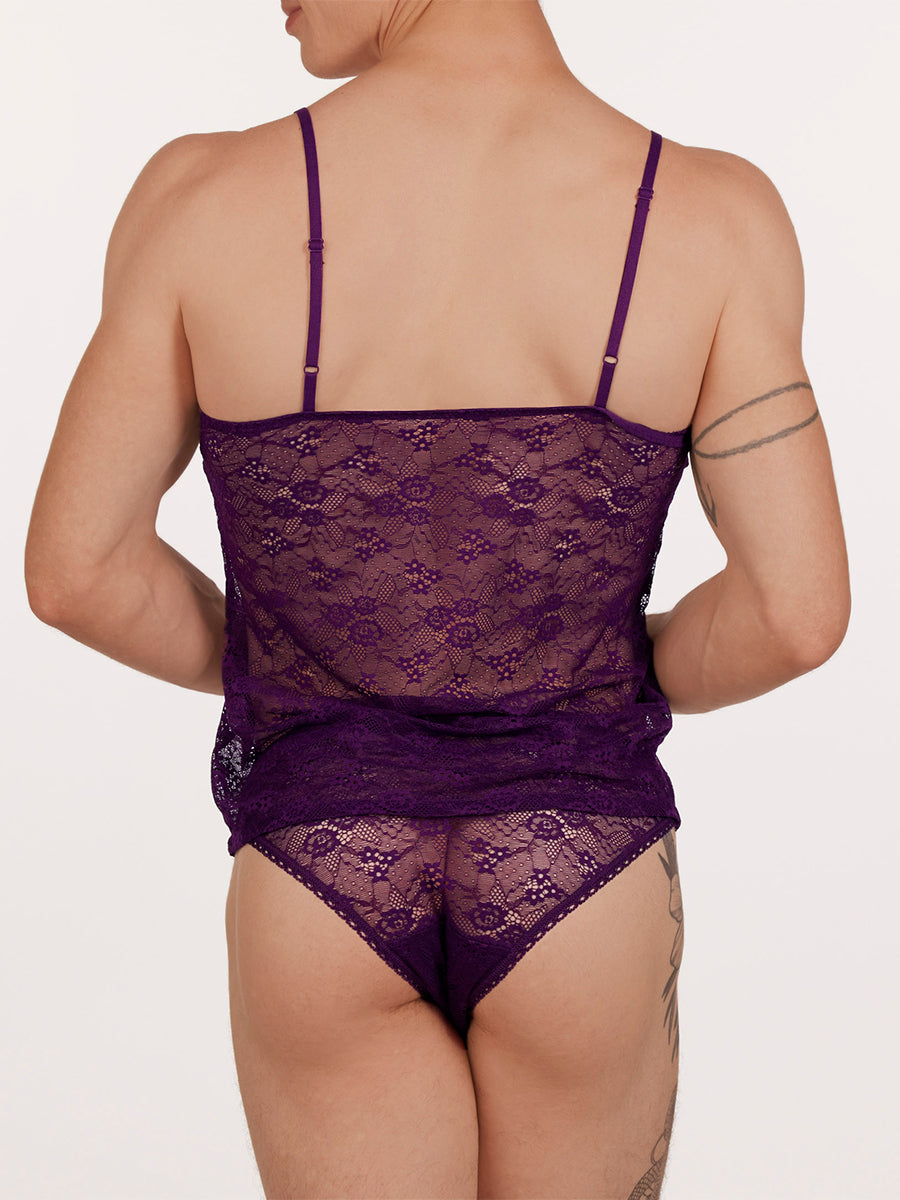 men's purple lace camisole - XDress UK