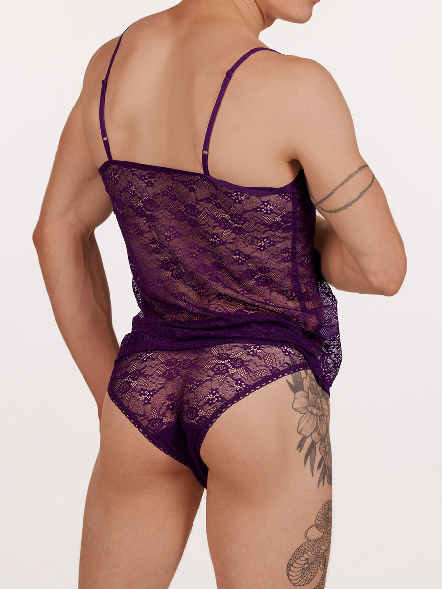 men's purple lace camisole - XDress UK