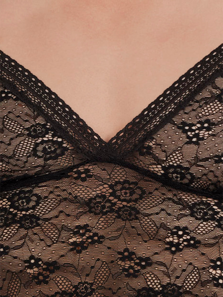 men's black lace nightie - XDress UK