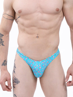 men's blue floral print bikini briefs -  XDress UK