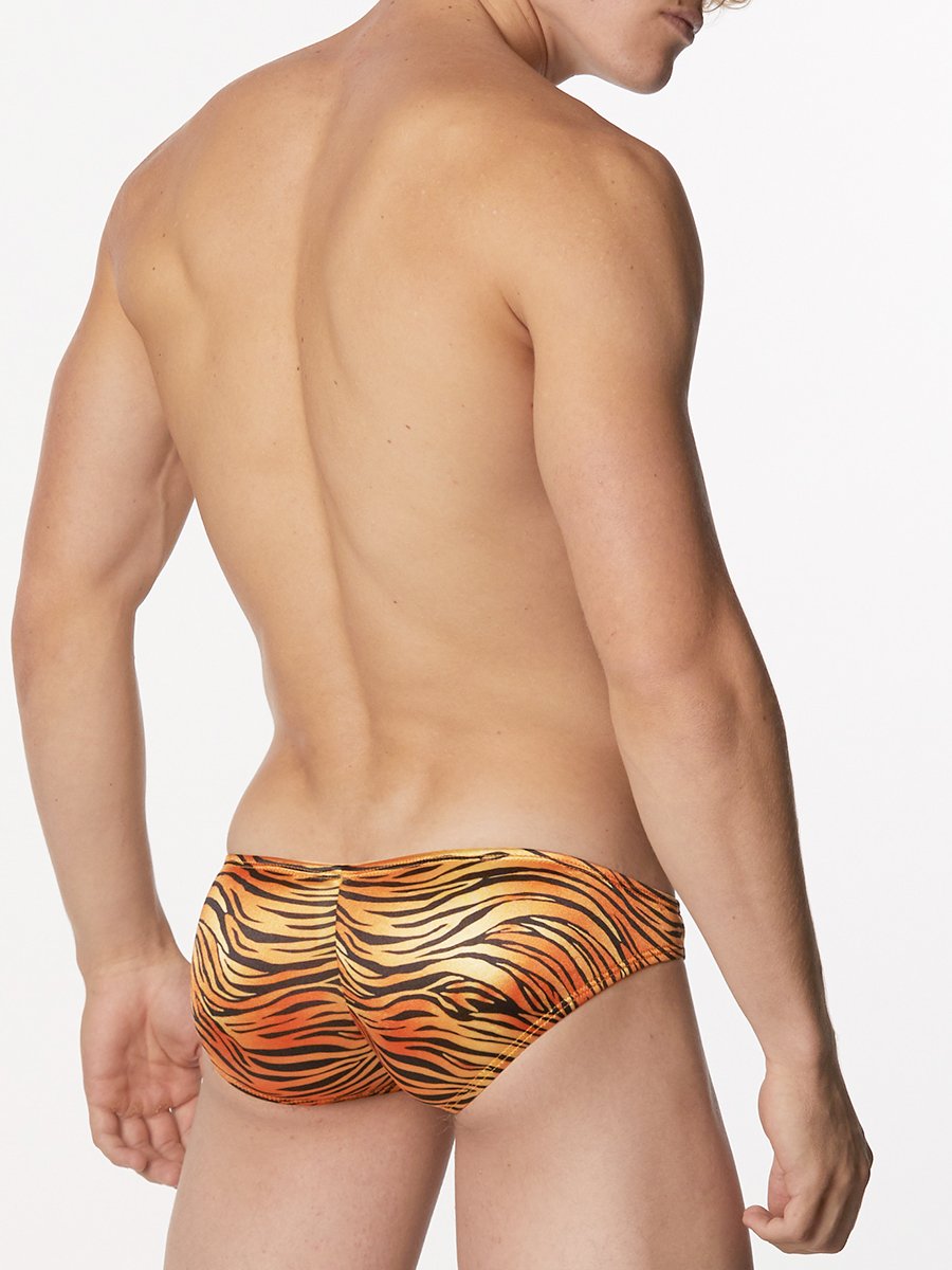 Men's tiger print satin panty