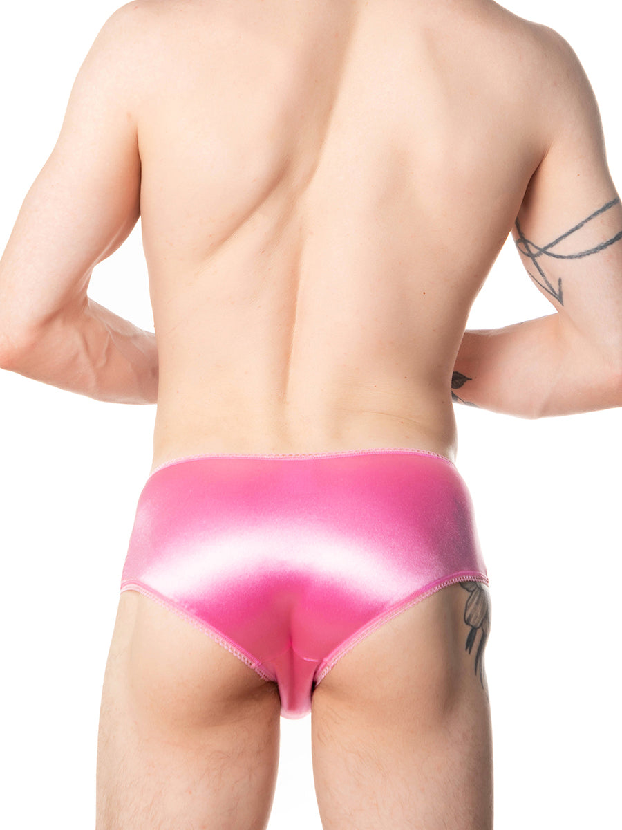 men's pink satin & lace panties - XDress UK