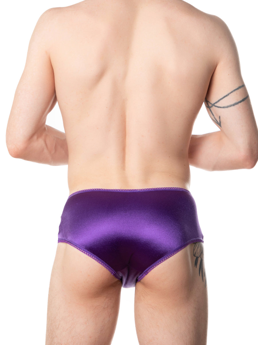 men's purple satin and lace panties - XDress UK