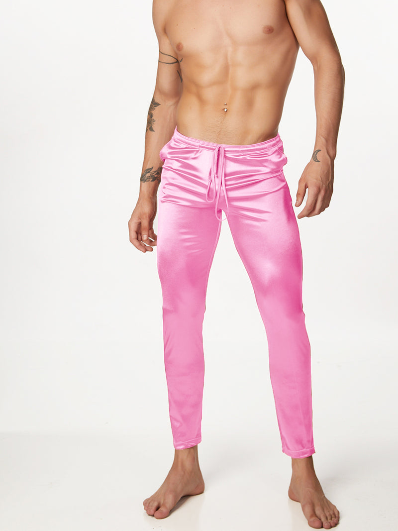 Men's pink satin pants - XDress UK