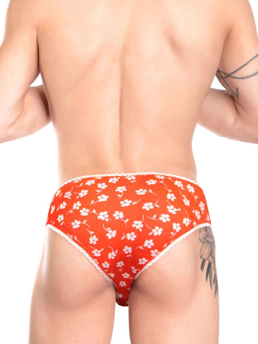 Men's orange floral panties