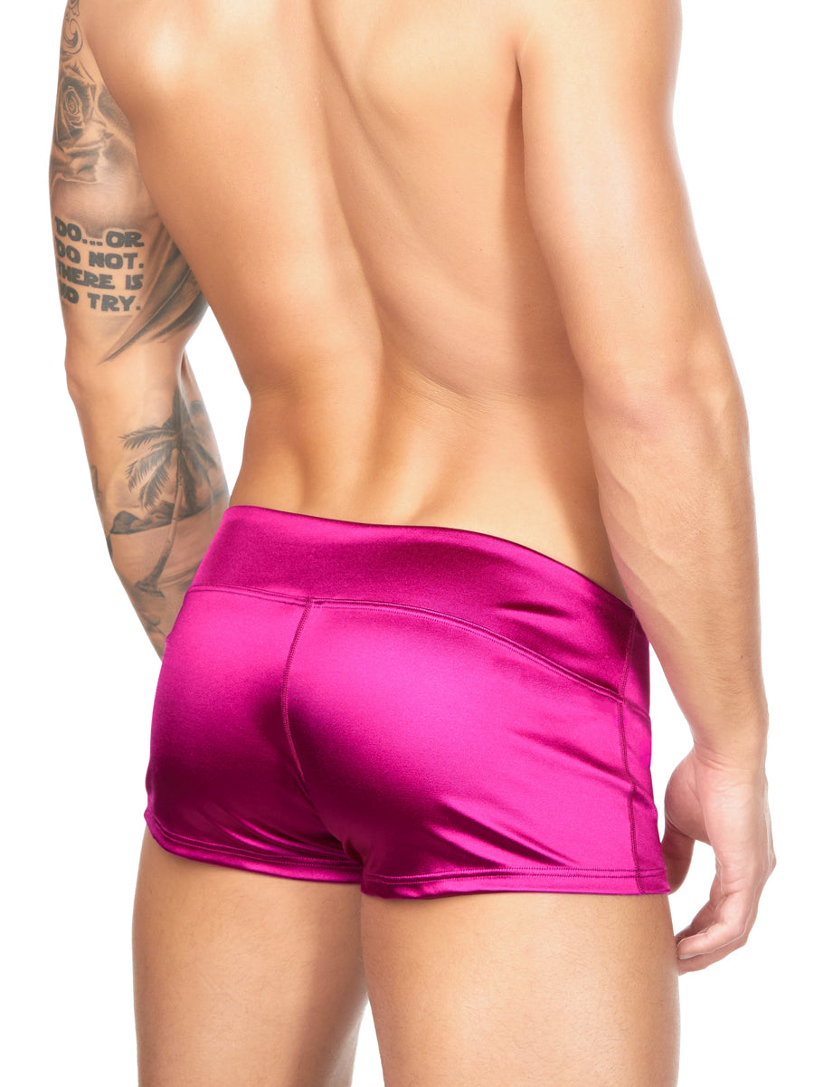 Men's pink satin shorts
