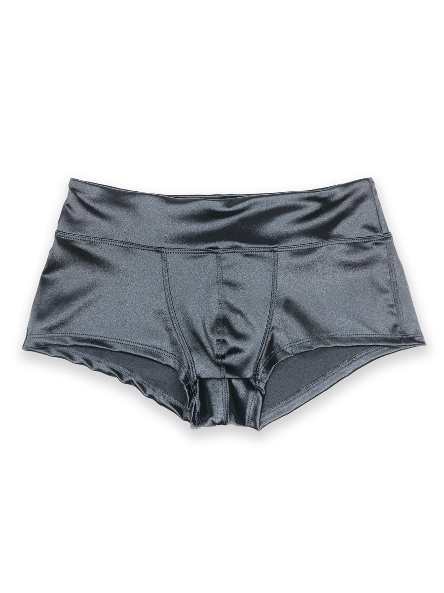 Men's black satin short