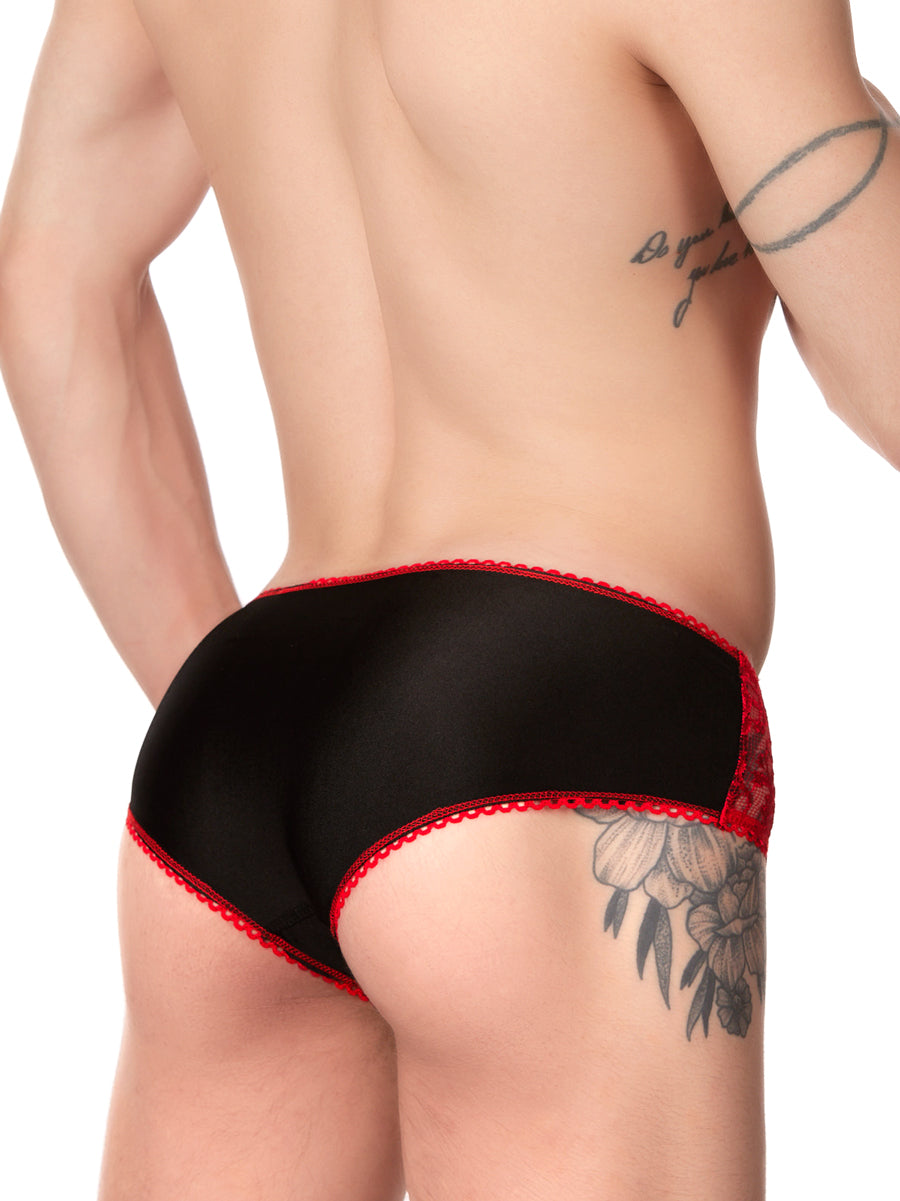 Flat Front black panty with lace XDress UK