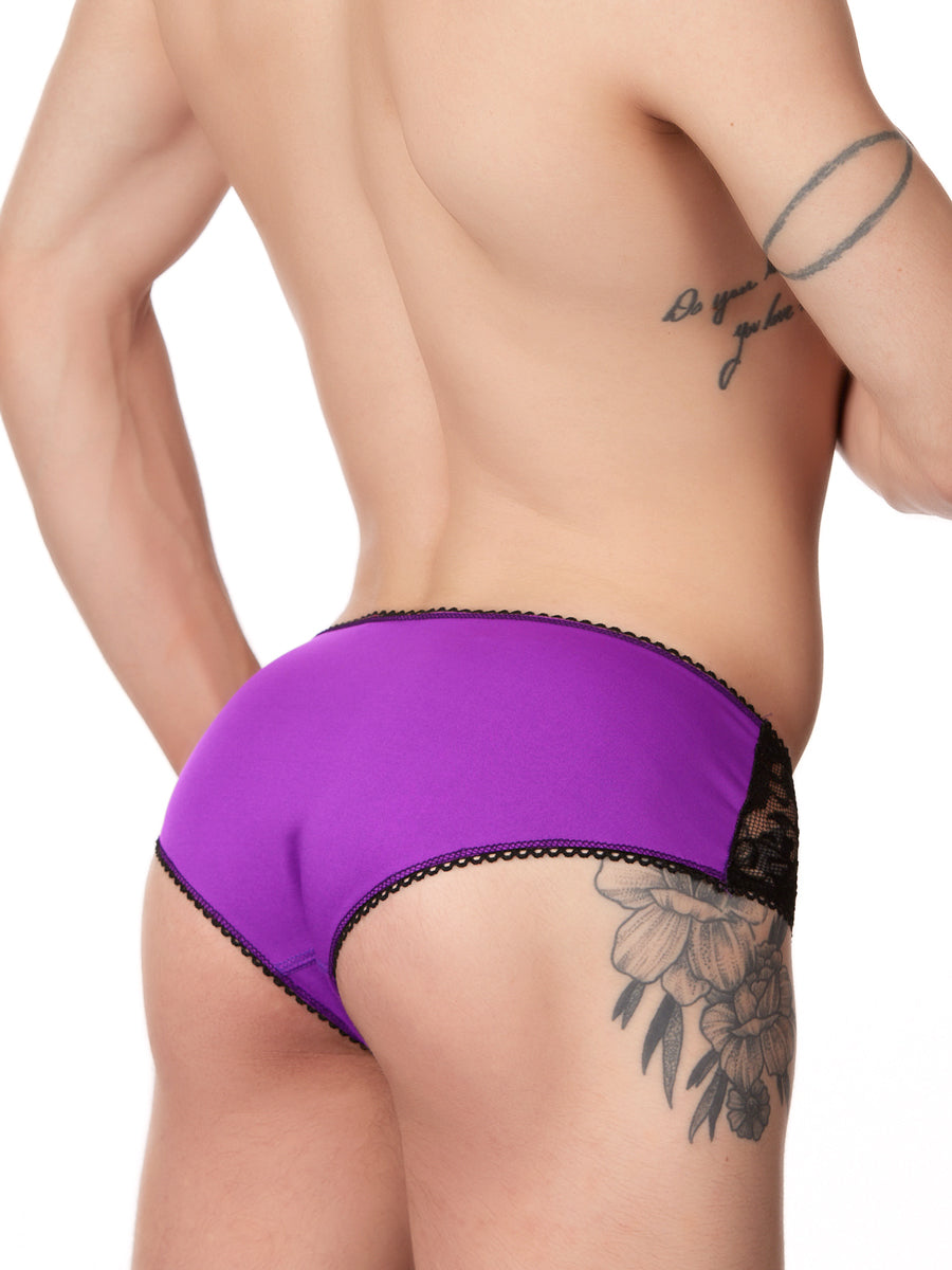 Men's Purple Satin Popover Bra - Pretty Lingerie Made for Men - XDress