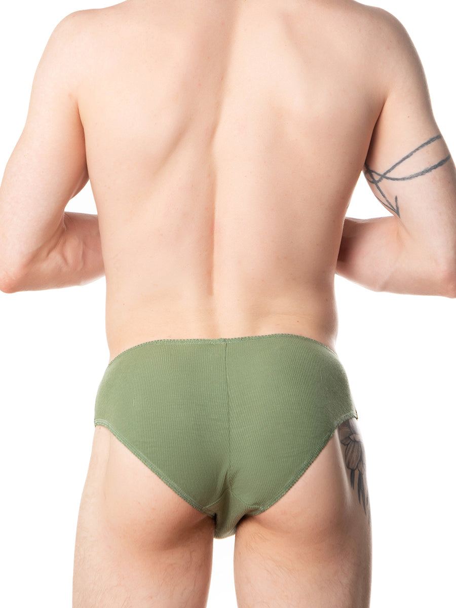 men's green ribbed bikini panties - XDress UK