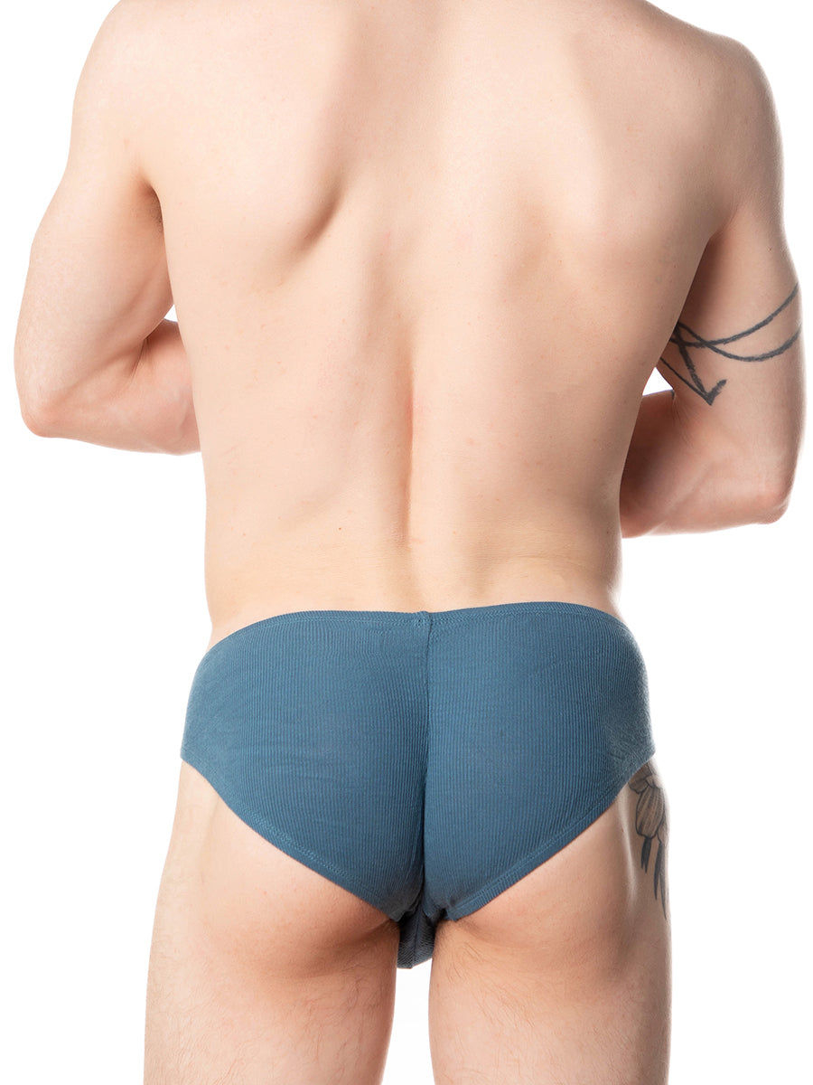 men's blue ribbed bikini panties - XDress UK
