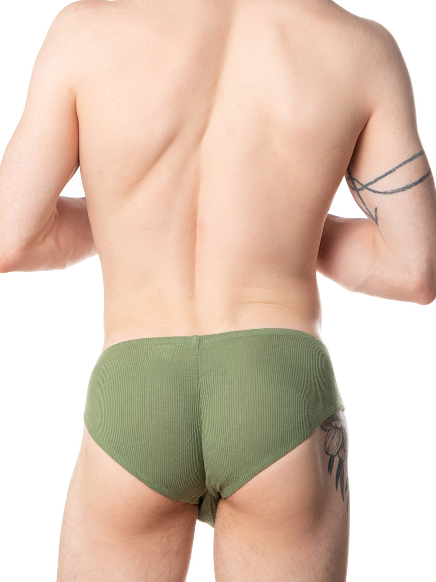 men's green ribbed bikini panties - XDress UK