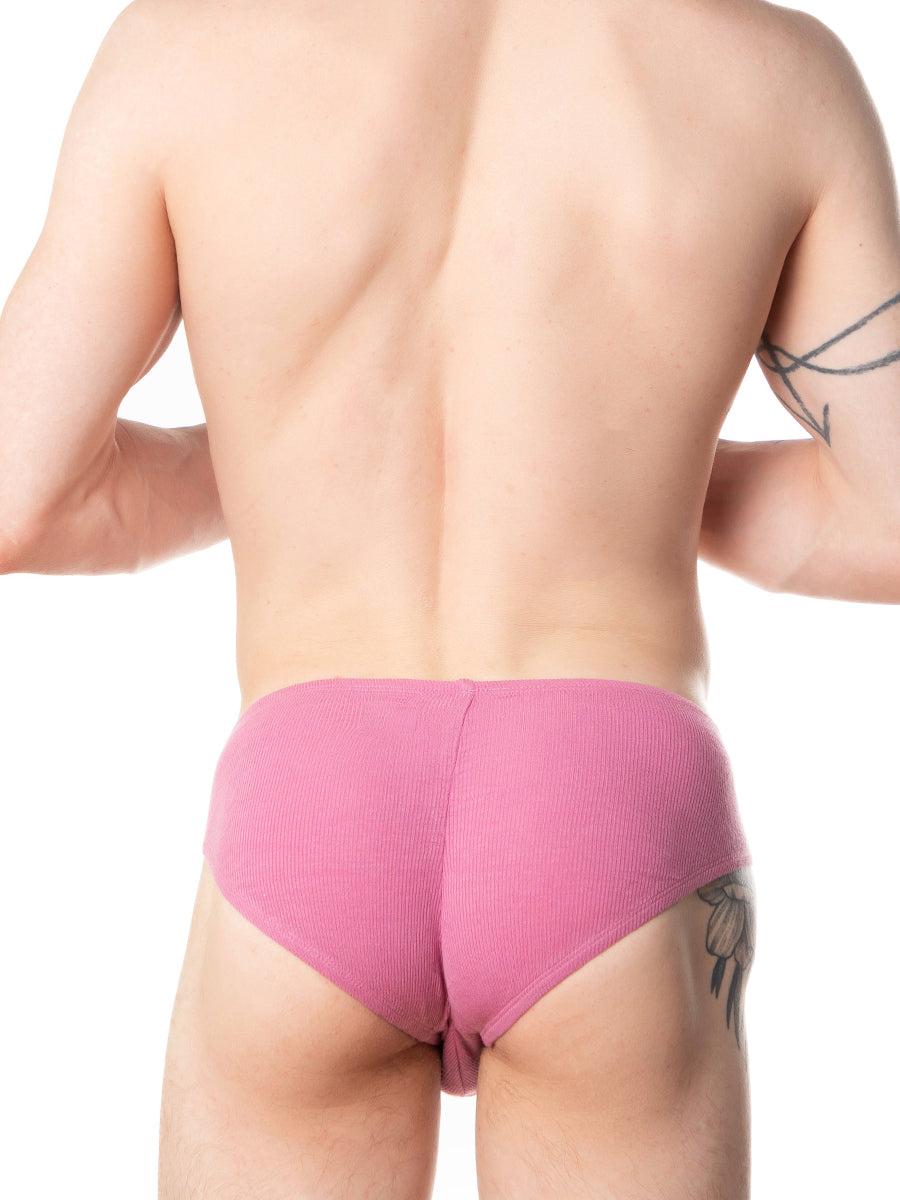 men's pink ribbed bikini panties - XDress UK