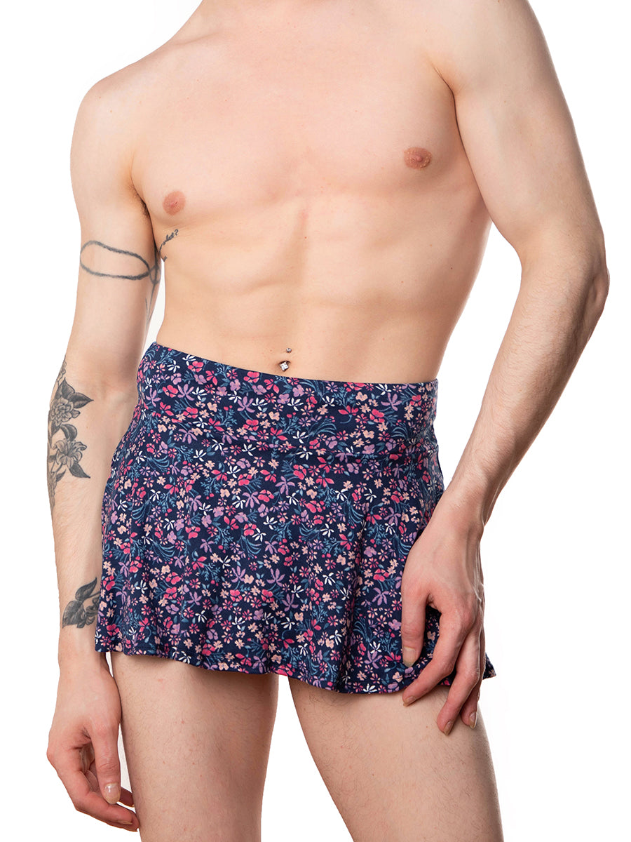 men's blue floral mini-skirt - XDress UK