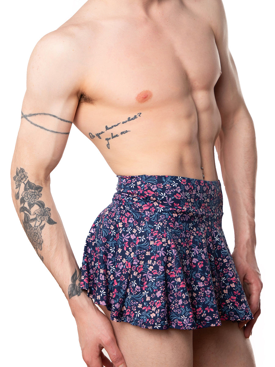 men's blue floral mini-skirt - XDress UK