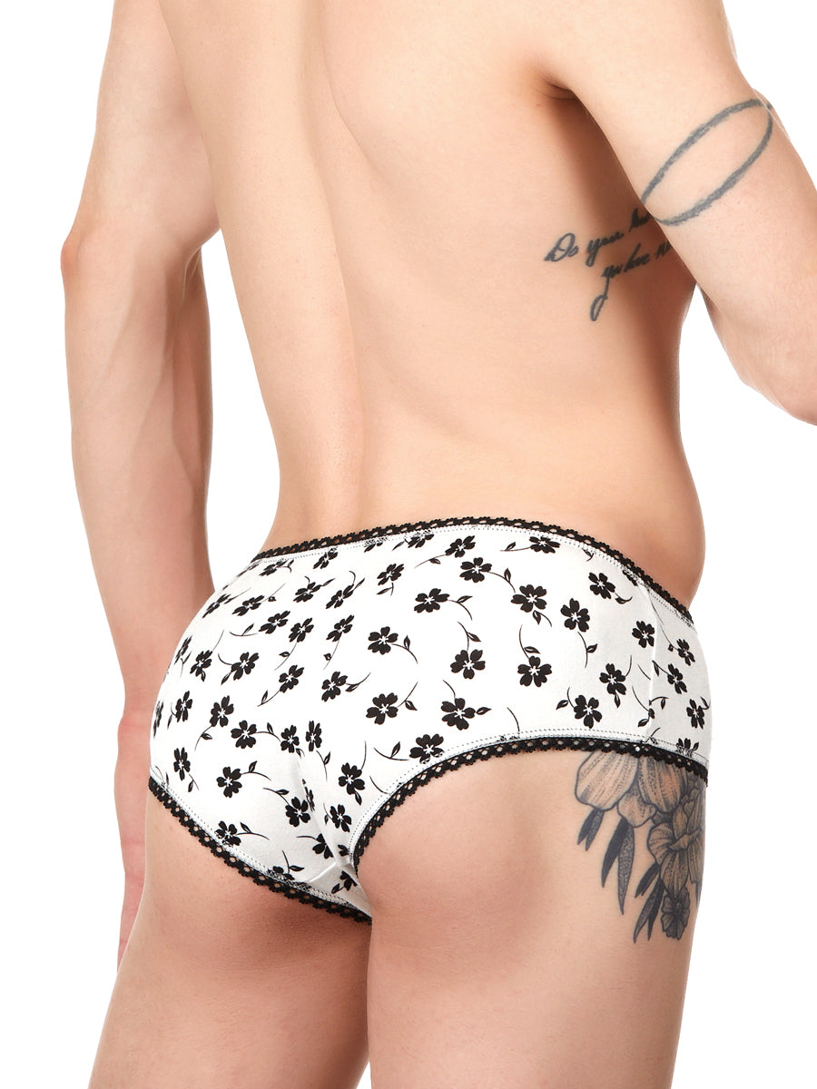Men's white floral panty