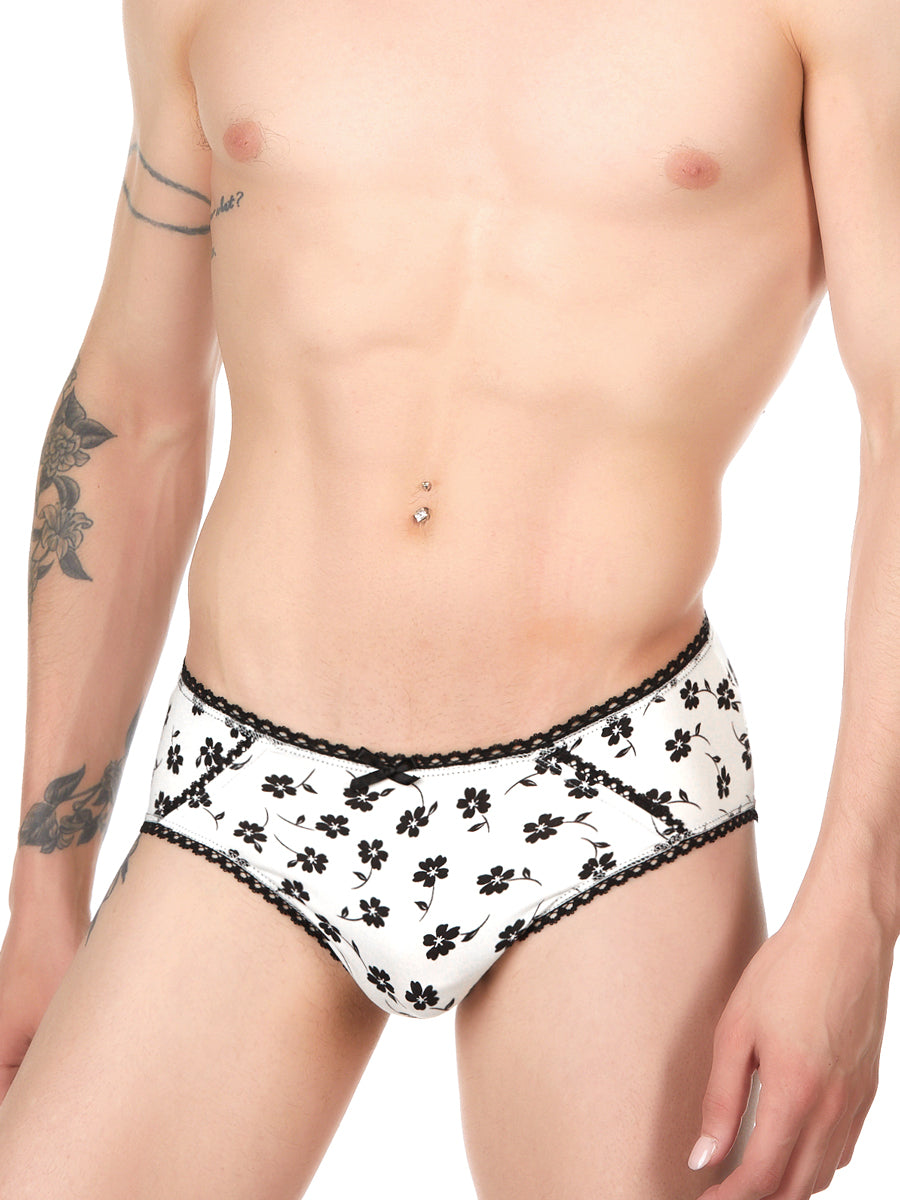 Men's white floral panty