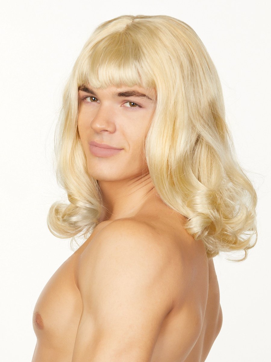 men's blonde crossdressing wig