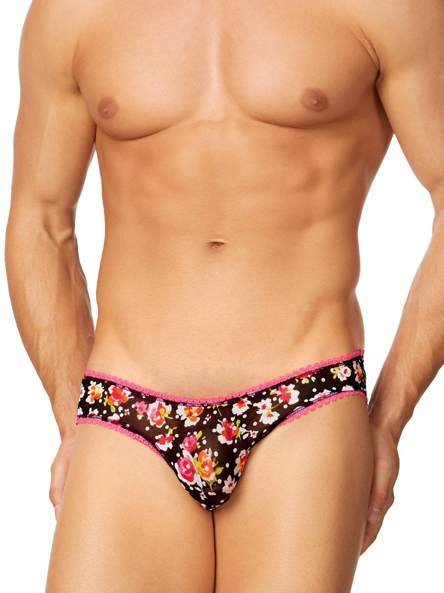 Men's Mesh Floral Briefs