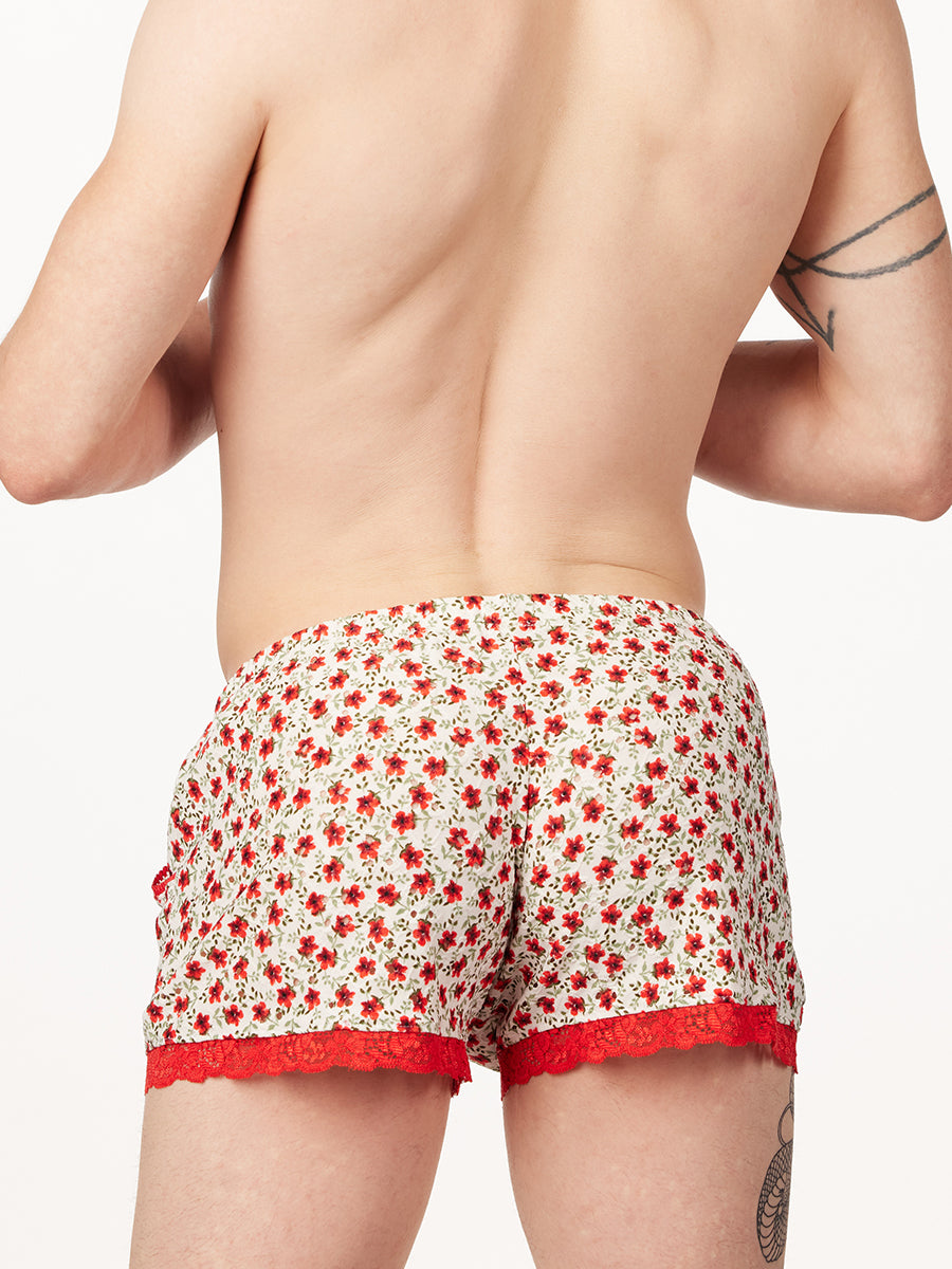 men's floral print sleep shorts - XDress UK